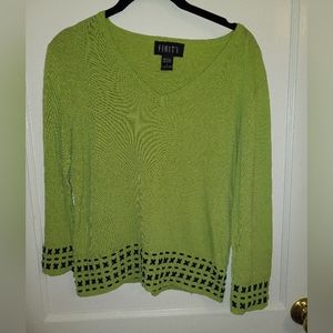 Green fairycore alternative black crosstitch top